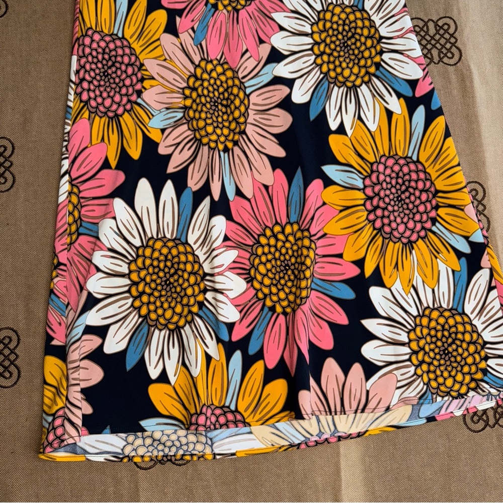 Rachel Zoe Multicolor Floral Print Elastic Waist A-Line Midi Skirt Size 2 - Picture 2 of 12